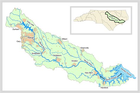 North Carolina Neuse River Map