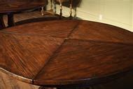 59 to 74 inch Round Solid Walnut Country Style Dining Table