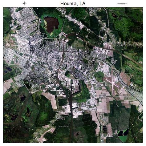 Aerial Photography Map of Houma, LA Louisiana