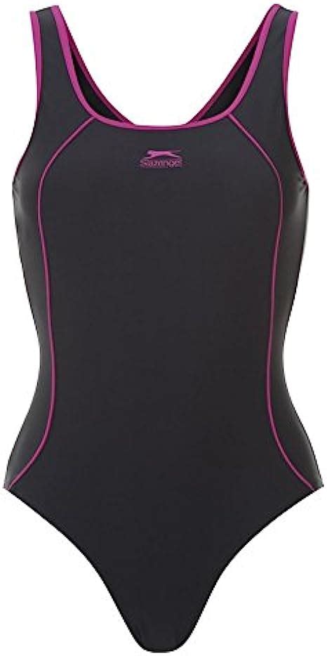 Slazenger Swimsuit for Ladies color : black/pink S : Amazon.co.uk ...