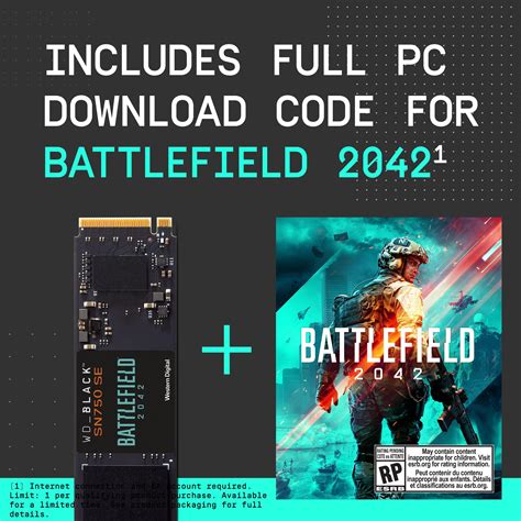 WD_BLACK SN750 SE NVMe SSD Battlefield 2042 Game Bundle 1TB - PC