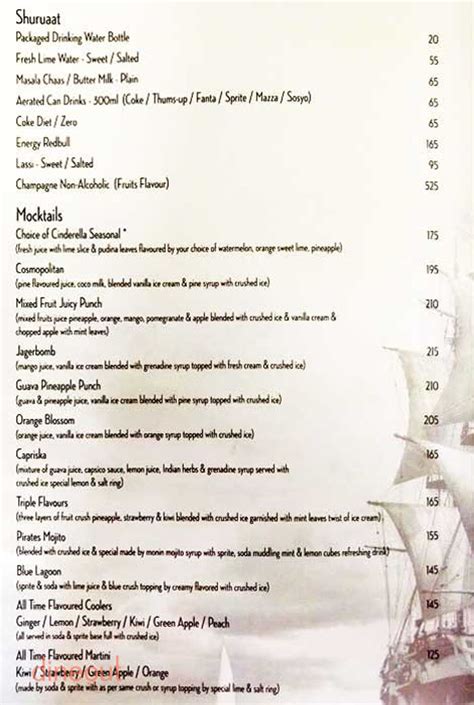 Menu of Pirates Voyage, Piplod, Surat | Dineout discovery