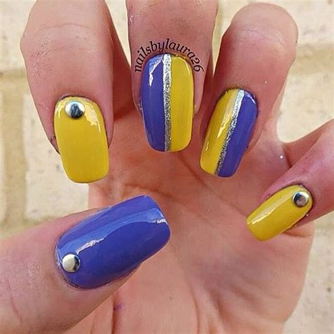 Purple and Yellow Nail Art in 2024 | Yellow nail art, Purple nail designs, Purple nails