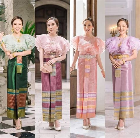 Stunning traditional Thai dresses for women glass fabric top | Etsy