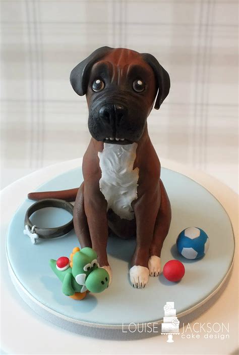 Boxer dog modelled from modelling chocolate | Dog cakes, Boxer dogs ...