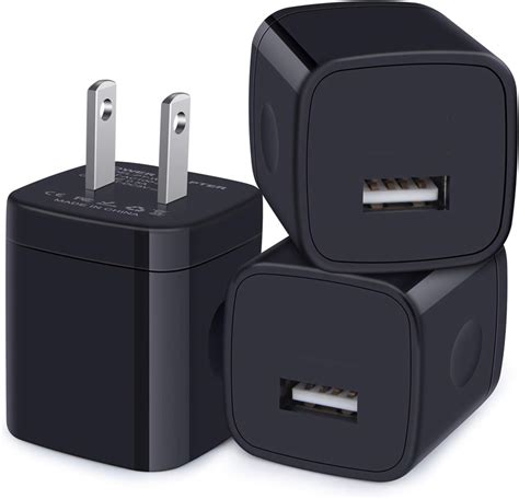 Amazon.com: Charger Block, 3-Pack USB Wall Charger 1A/5V USB Charger ...