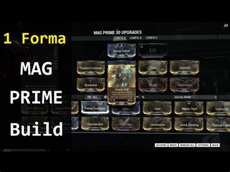 Warframe Builds - My Mag Prime Build (1 Forma) - YouTube