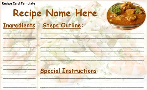 Recipe Card Example | Free Word Templates