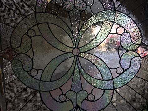 The "Windsor" Beautiful Clear Textured Leaded Stained Glass Window Panel - StainedGlassWindows.com