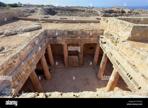 Archaeological excavation site, royal tombs of Nea Pafos, necropolis of ...