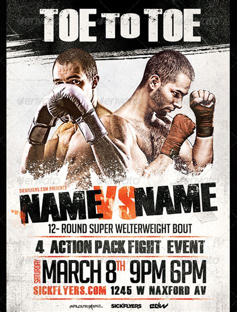 Boxing Match Poster Template