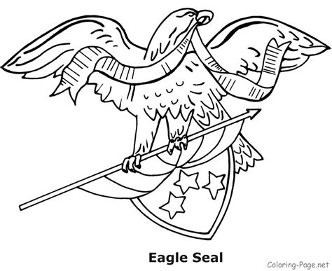 American Eagle Holding American Flag - Coloring Home