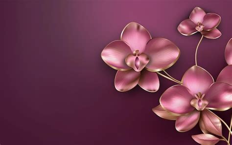 Premium AI Image | Pink orchids on a purple background