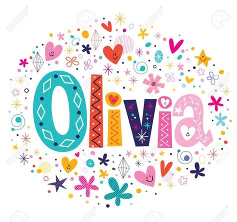 Olivia nombre femenino letras decorativas diseño de tipo Foto de archivo - 43072821 | Imágenes ...