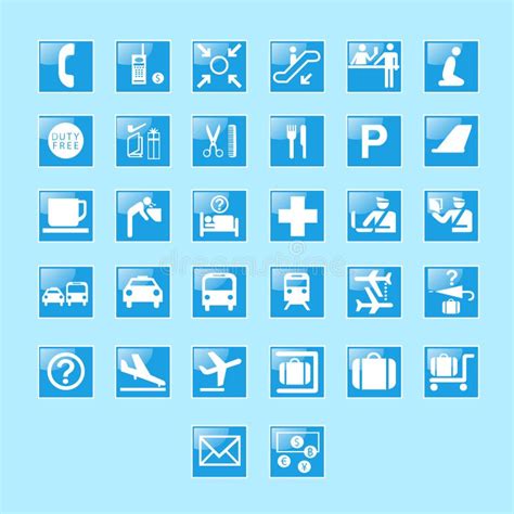 Set Of Airport Signs And Symbols Stock Vector - Illustration of phone, symbols: 33622261