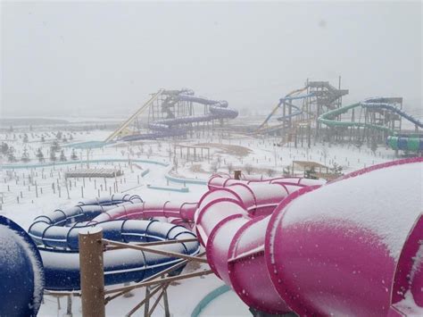 I live near a Waterpark and today is a Snow Day. Thought this was pretty cool. : pics