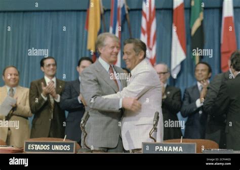 Jimmy Carter and Omar Torrijos at the signing of the Panama Canal ...