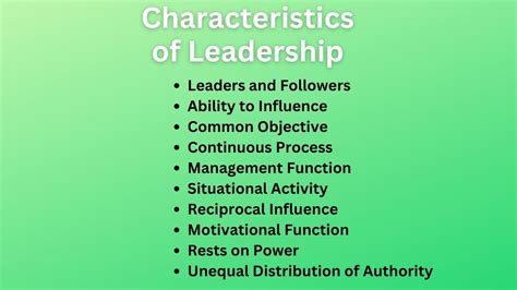 10 Characteristics of Leadership in Management - BokasTutor