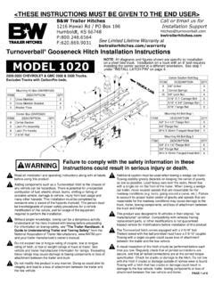 Installation Instructions - B&W Trailer Hitches / installation-instructions-b-amp-w-trailer ...