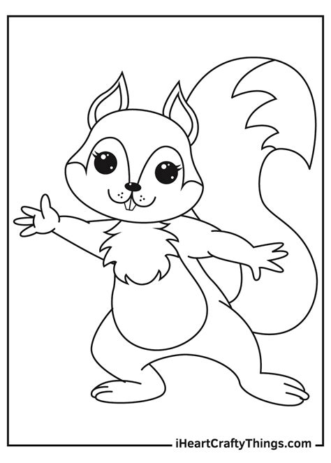 Baby Squirrel Coloring Pages