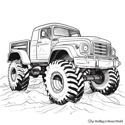 Mud Truck Coloring Pages - Free & Printable!