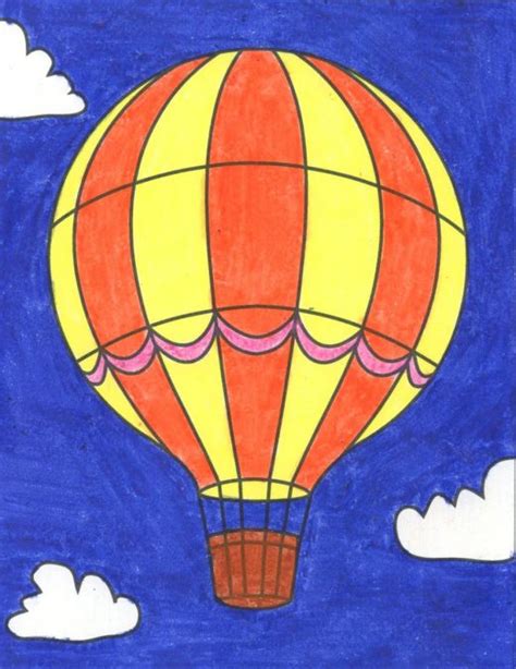 Draw an Easy Hot Air Balloon · Art Projects for Kids