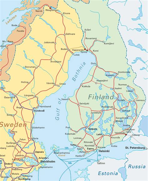 Finland rail map - Finland train map (Northern Europe - Europe)