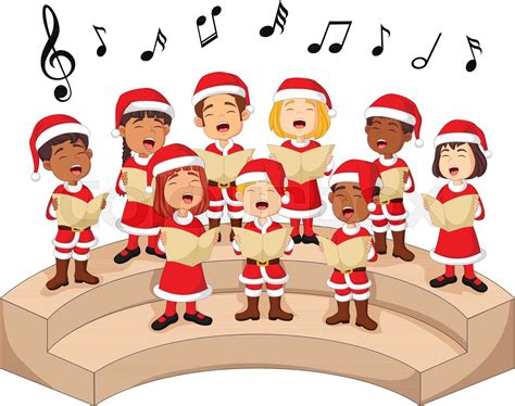 Choir girls and boys singing a song | Stock vector | Colourbox