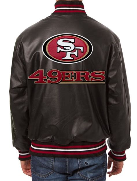 49ers Black San Francisco Leather Jacket - Clara Leather