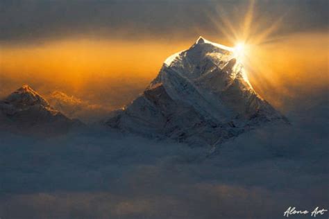 Mount Everest at Sunrise Dreamy View Graphic by Alone Art · Creative Fabrica