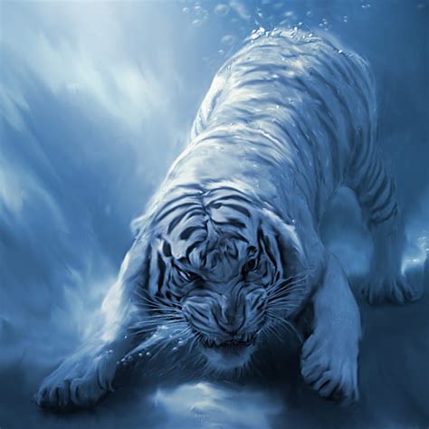 Water Tiger, animal, blue, tiger, water, HD phone wallpaper | Peakpx