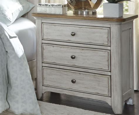 Liberty Farmhouse Reimagined Antique White 3 Drawer Nightstand ...