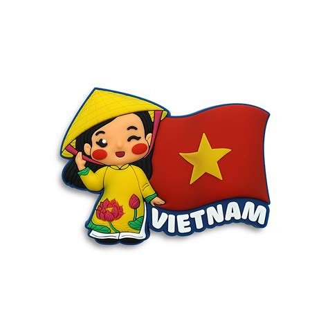 Nam Châm Hít Tủ Lạnh Saigonir Hình Áo dài Việt Nam Hoạ Tiết Hoa Sen Chất Liệu Nhựa Dẻo PVC Kích ...