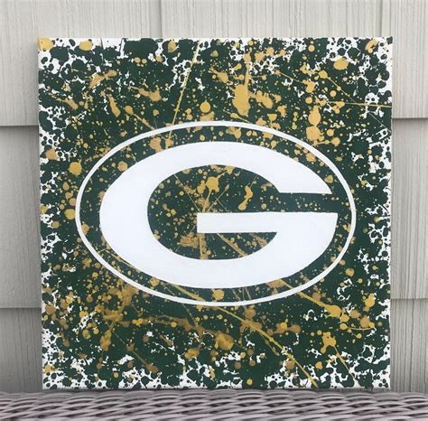 Green Bay Packers Logo Silhouette Super Bowl Acrylic Splatter | Etsy