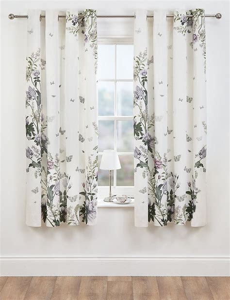 Floral Digital Printed Eyelet Curtains | M&S | Curtains, Panel curtains, Bedroom decor