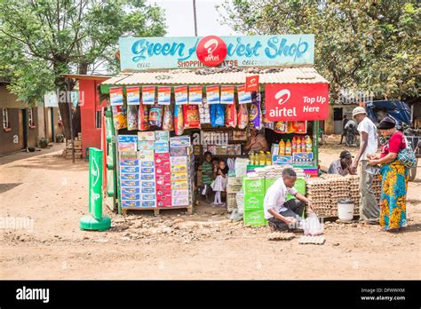 African general store, a roadside shack shop, in Maramba Market ...