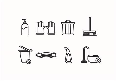 Cleaning tools set icon 151627 Vector Art at Vecteezy