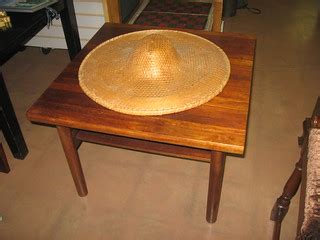 Chinese hat on teak end table | (Table is sold) Hat is avail… | Flickr