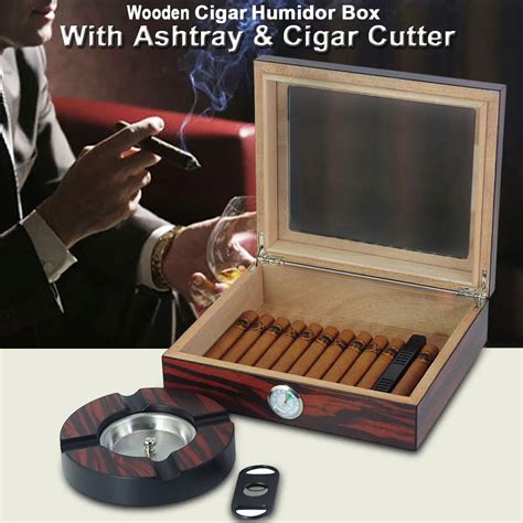 Cigar Accessories Wooden Cigars Storage 20 Cigar in Box Dustproof for ...