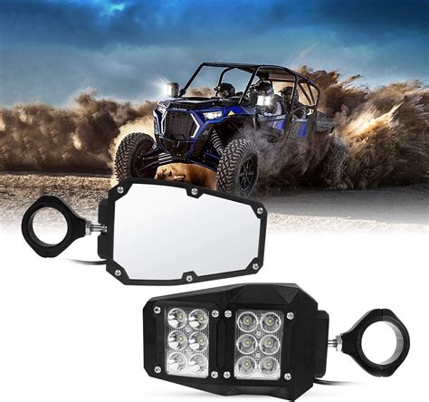 Amazon.com: RANSOTO RZR Mirror UTV Offroad Side Rear View Mirrors With ...