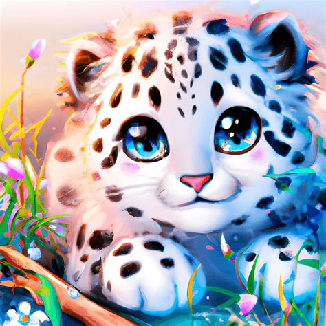 Baby Snow Leopard Drawing