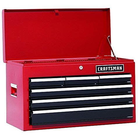 Craftsman 26 In 6 Drawer Heavy Duty Ball Bearing Top Chest Box DIY Red 37711 | Steel tool box ...