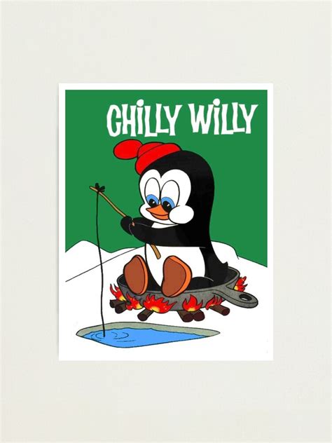 "CHILLY WILLY : Vintage Super Penguin Cartoon Abstract Character Print ...