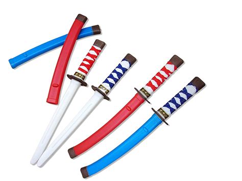 Dazzling Toys Pack of 4 Plastic Samurai 17 Inch Swords | Cloth Wrapped ...