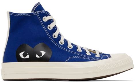 Comme des Garçons Play: Blue Converse Edition Half Heart Chuck 70 ...