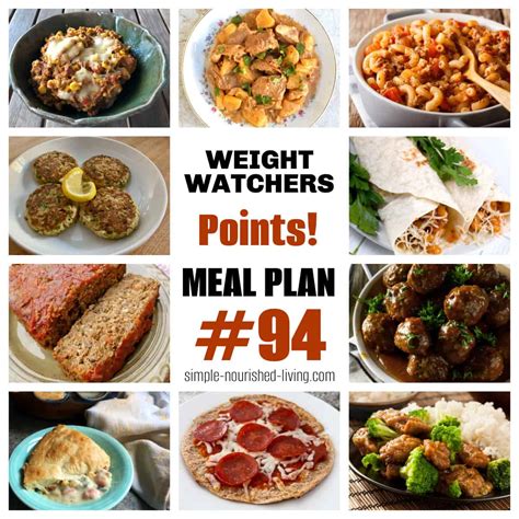 Weight Watchers Weekly Dinner Meal Plan #94 with WW Factors ...