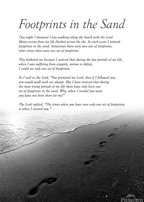 Footprints In The Sand Poem Printable Version Footsteps