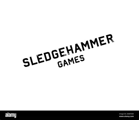 Sledgehammer Games, rotated logo, white background Stock Photo - Alamy