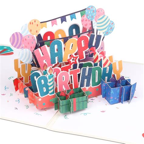 Buy Giiffu Handmade Happy Birthday Pop Up Card, 3D Birthday Card, Birthday Pop up Cards, Popup ...