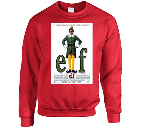 Elf Will Ferrell Ugly Christmas Sweater Funny Fan Sweater Crewneck Sweatshirt